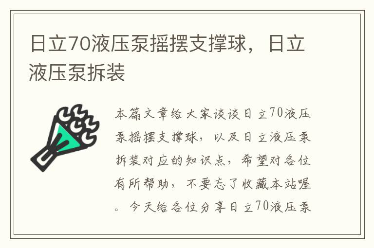 日立70液压泵摇摆支撑球，日立液压泵拆装