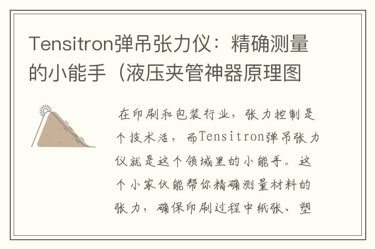 Tensitron弹吊张力仪：精确测量的小能手（液压夹管神器原理图讲解图）