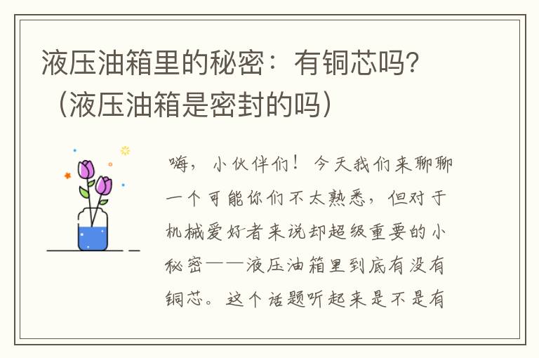 液压油箱里的秘密：有铜芯吗？（液压油箱是密封的吗）