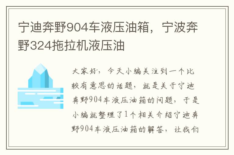 宁迪奔野904车液压油箱，宁波奔野324拖拉机液压油