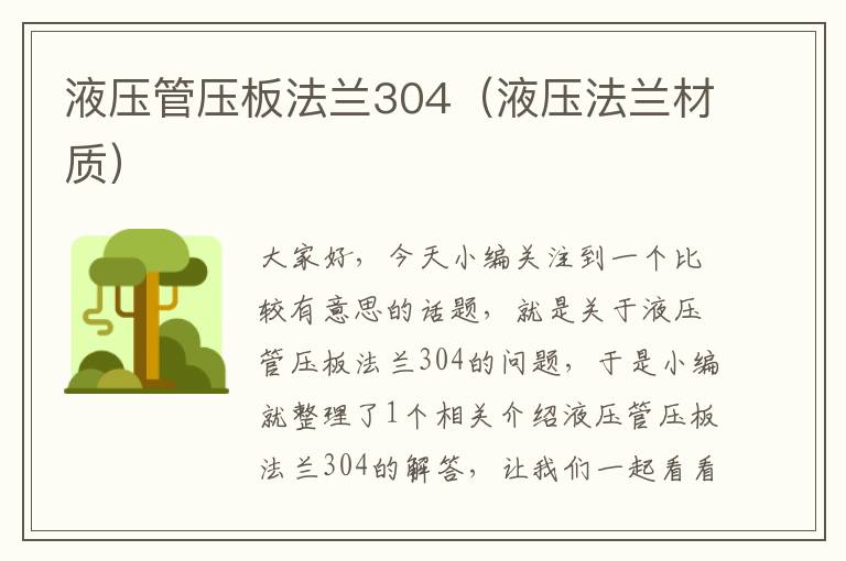 液压管压板法兰304（液压法兰材质）