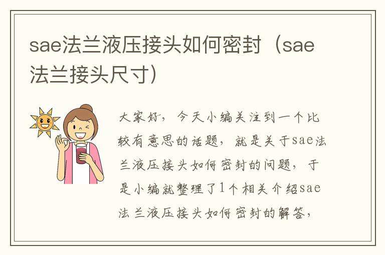 sae法兰液压接头如何密封（sae法兰接头尺寸）