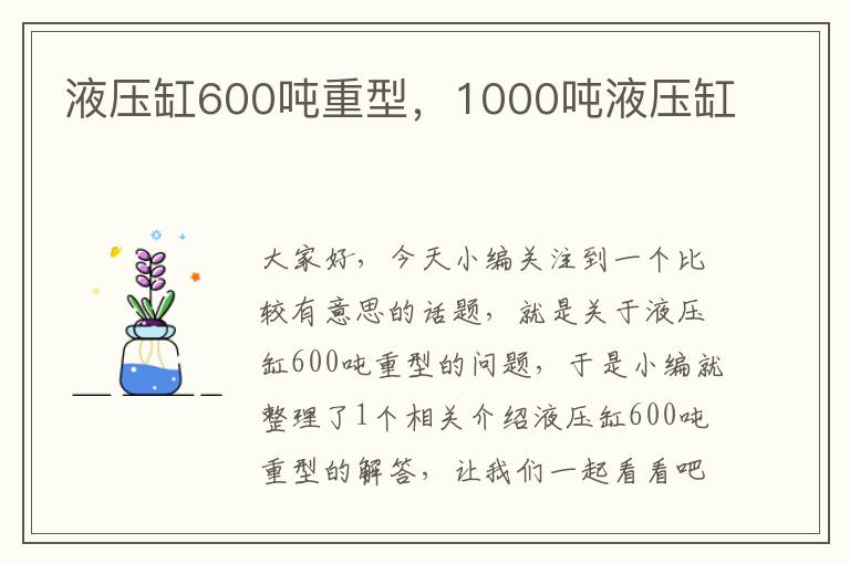 液压缸600吨重型，1000吨液压缸