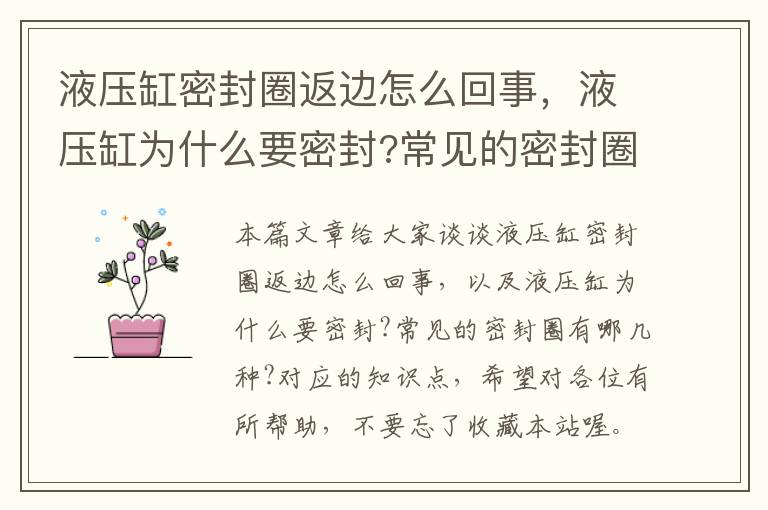 液压缸密封圈返边怎么回事，液压缸为什么要密封?常见的密封圈有哪几种?