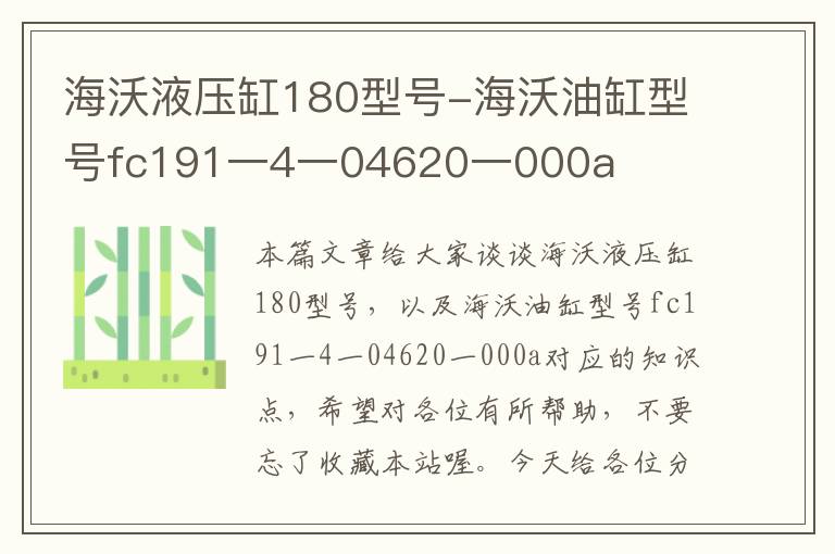 海沃液压缸180型号-海沃油缸型号fc191一4一04620一000a