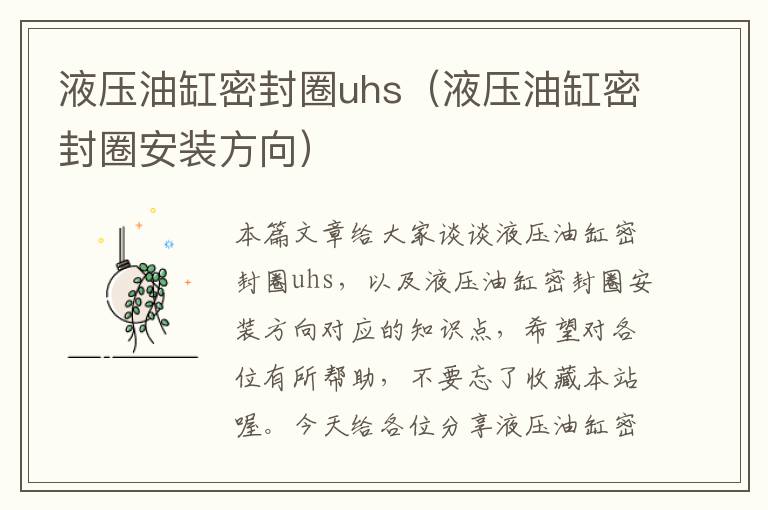 液压油缸密封圈uhs（液压油缸密封圈安装方向）